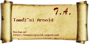 Tamási Arnold névjegykártya